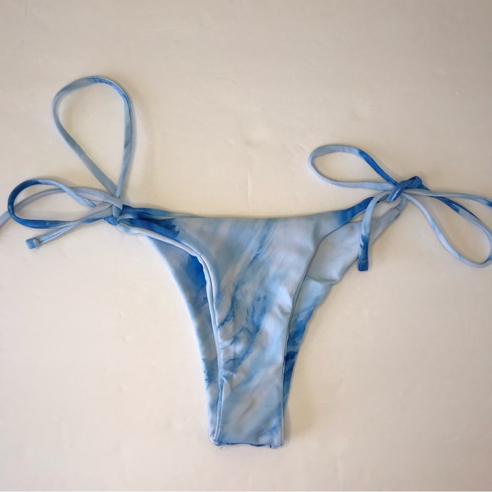 Blue Marble Print Teeny Bikini Bottoms Size M